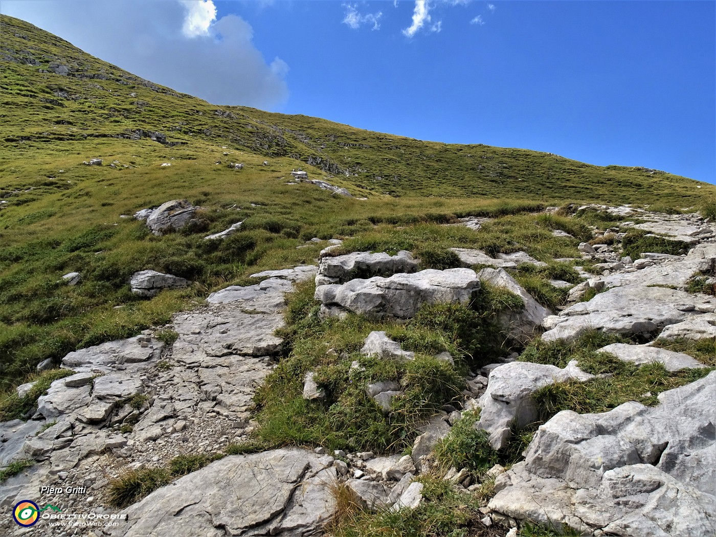 36 E qui mi ispira di salire a vista in Cima Foppazzi risalendo il costone erboso del versante nord.JPG